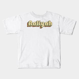 Aaliyah // Vintage Rainbow Typography Style // 70s Kids T-Shirt